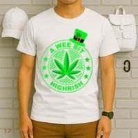A Wee Bit Highrish Funny 420 Weed Marijuana St Patricks Day Vneck T-Shirt thumb 6