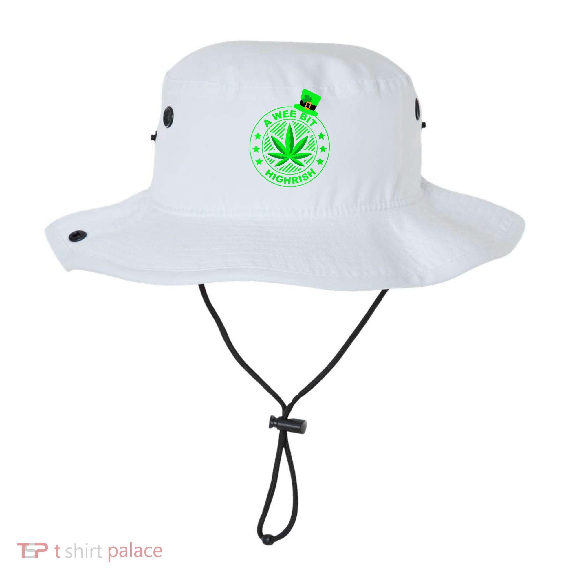 A Wee Bit Highrish Funny 420 Weed Marijuana St Patricks Day Vneck Bucket Hat