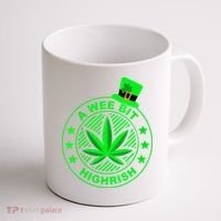 A Wee Bit Highrish Funny 420 Weed Marijuana St Patricks Day Vneck Coffee Mug thumb 1