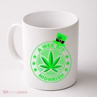 A Wee Bit Highrish Funny 420 Weed Marijuana St Patricks Day Vneck Coffee Mug thumb 0