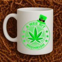A Wee Bit Highrish Funny 420 Weed Marijuana St Patricks Day Vneck Coffee Mug thumb 2