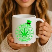 A Wee Bit Highrish Funny 420 Weed Marijuana St Patricks Day Vneck Coffee Mug thumb 3