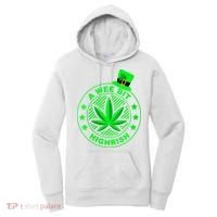 A Wee Bit Highrish Funny 420 Weed Marijuana St Patricks Day Vneck Women's Hoodie thumb 0