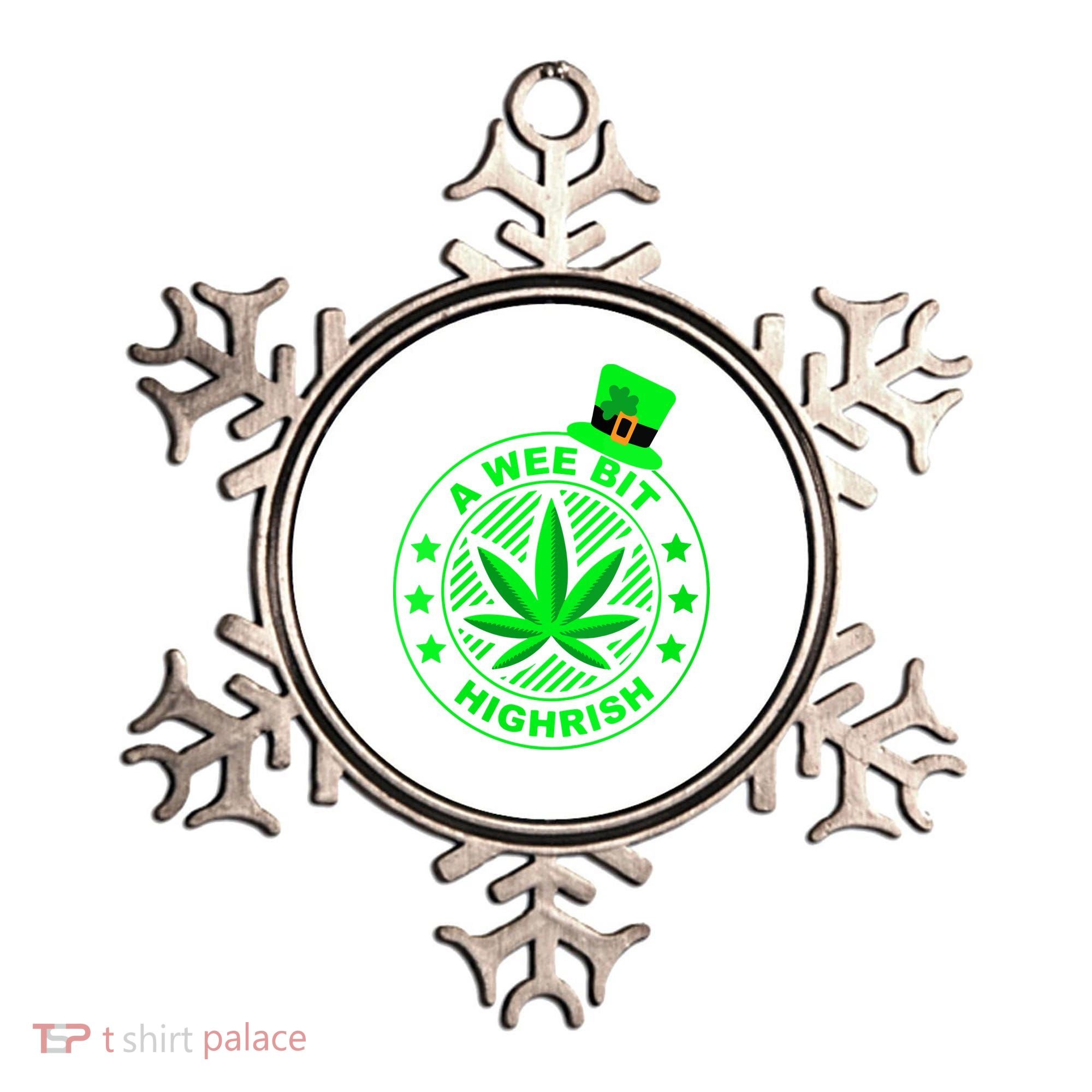 A Wee Bit Highrish Funny 420 Weed Marijuana St Patricks Day Vneck Ornament