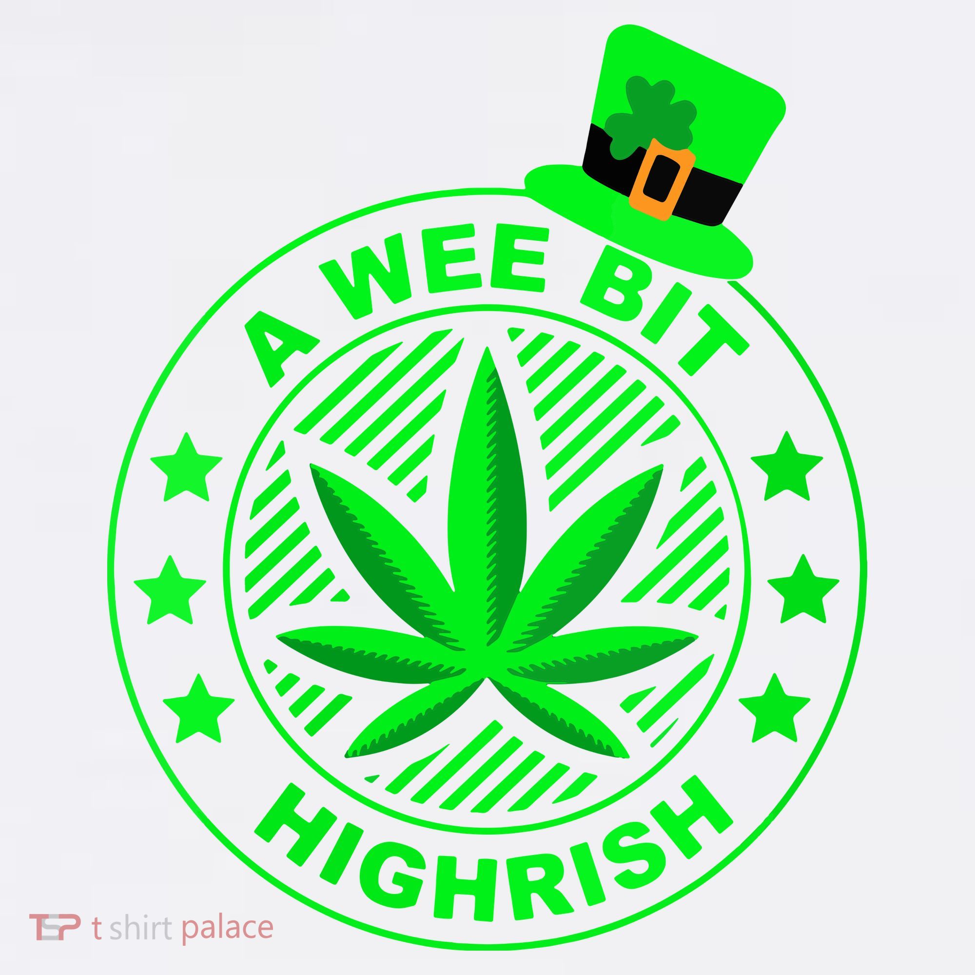 A Wee Bit Highrish Funny 420 Weed Marijuana St Patricks Day Vneck Women's Tank Top