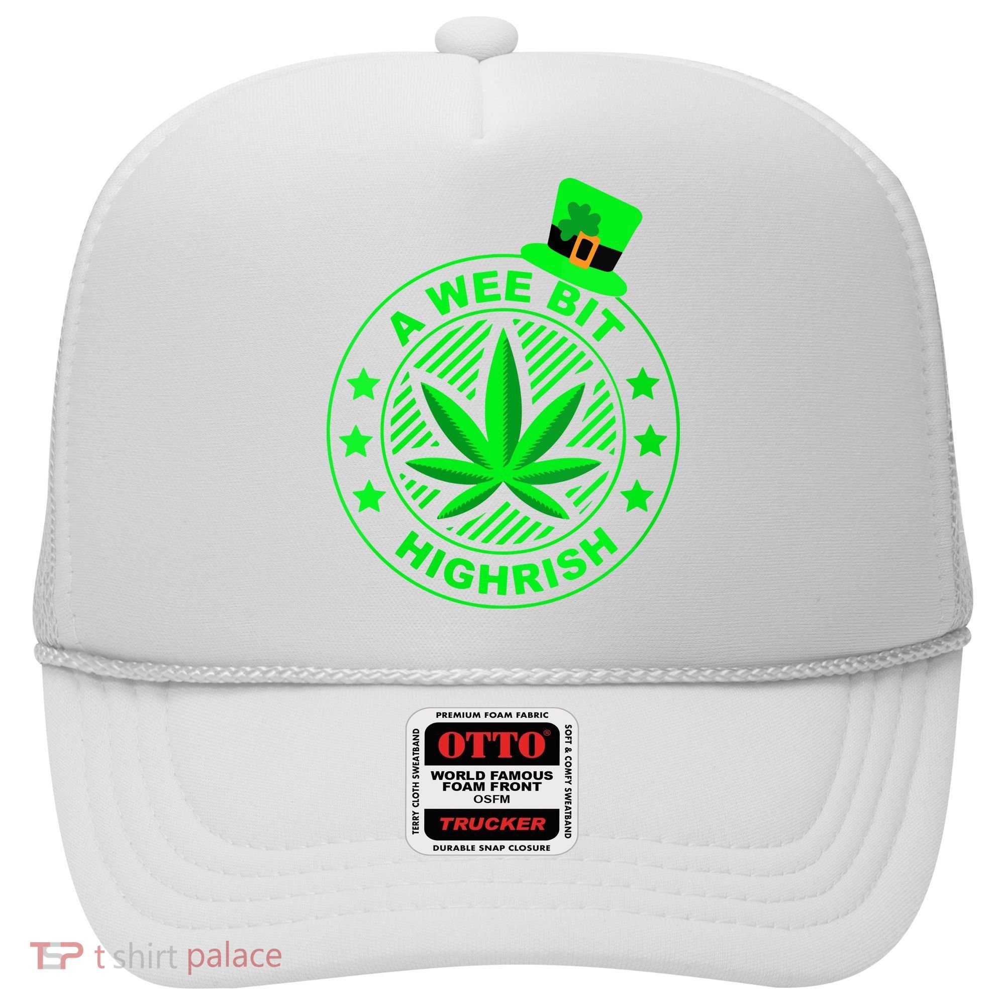 A Wee Bit Highrish Funny 420 Weed Marijuana St Patricks Day Vneck Hat