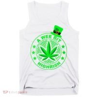 A Wee Bit Highrish Funny 420 Weed Marijuana St Patricks Day Vneck Tank Top thumb 0