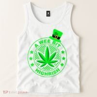 A Wee Bit Highrish Funny 420 Weed Marijuana St Patricks Day Vneck Tank Top thumb 2