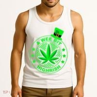 A Wee Bit Highrish Funny 420 Weed Marijuana St Patricks Day Vneck Tank Top thumb 3