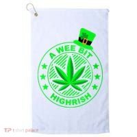 A Wee Bit Highrish Funny 420 Weed Marijuana St Patricks Day Vneck Golf Towel thumb 0