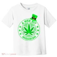 A Wee Bit Highrish Funny 420 Weed Marijuana St Patricks Day Vneck Toddler T-Shirt thumb 0