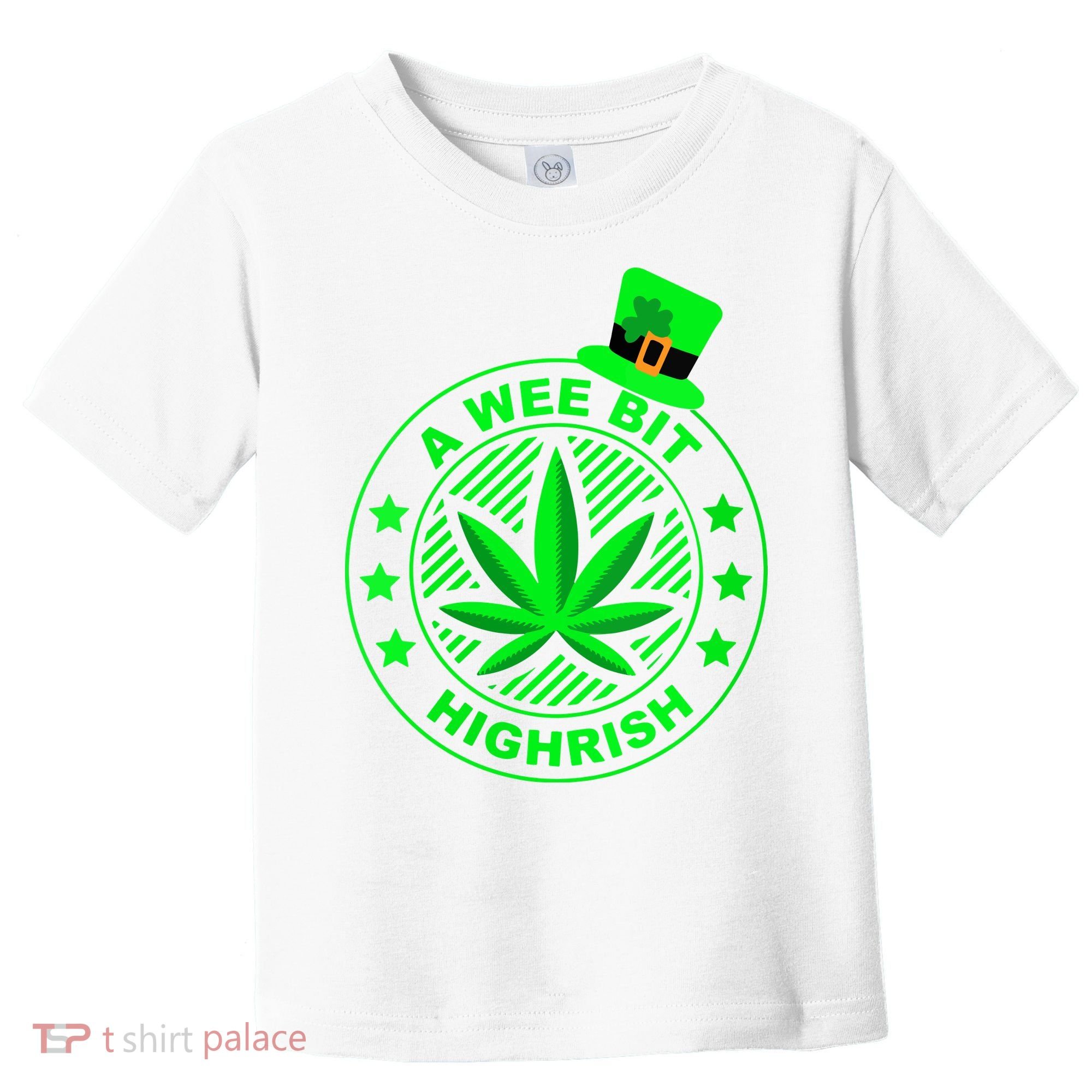A Wee Bit Highrish Funny 420 Weed Marijuana St Patricks Day Vneck Toddler T-Shirt
