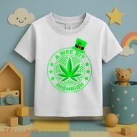 A Wee Bit Highrish Funny 420 Weed Marijuana St Patricks Day Vneck Toddler T-Shirt thumb 3