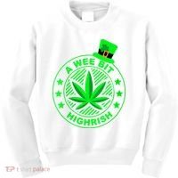 A Wee Bit Highrish Funny 420 Weed Marijuana St Patricks Day Vneck Kids Sweatshirt thumb 0