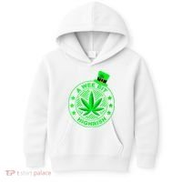 A Wee Bit Highrish Funny 420 Weed Marijuana St Patricks Day Vneck Kids Hoodie thumb 0