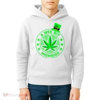 A Wee Bit Highrish Funny 420 Weed Marijuana St Patricks Day Vneck Kids Hoodie thumb 4