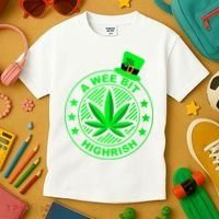 A Wee Bit Highrish Funny 420 Weed Marijuana St Patricks Day Vneck Kids T-Shirt thumb 3