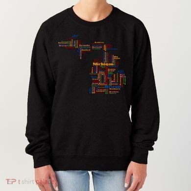 Abstract Word Cloud Map Of Michigan State Women's Sweatshirt