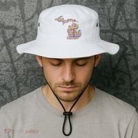 Abstract Word Cloud Map Of Michigan State Bucket Hat thumb 2