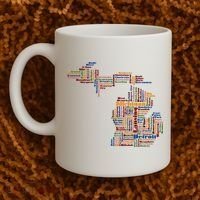 Abstract Word Cloud Map Of Michigan State Coffee Mug thumb 2