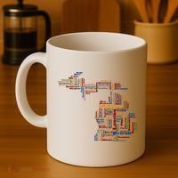 Abstract Word Cloud Map Of Michigan State Coffee Mug thumb 4