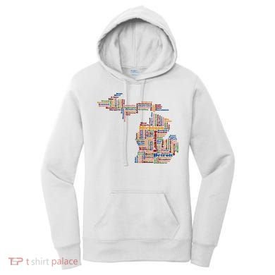 Abstract Word Cloud Map Of Michigan State Women's Hoodie