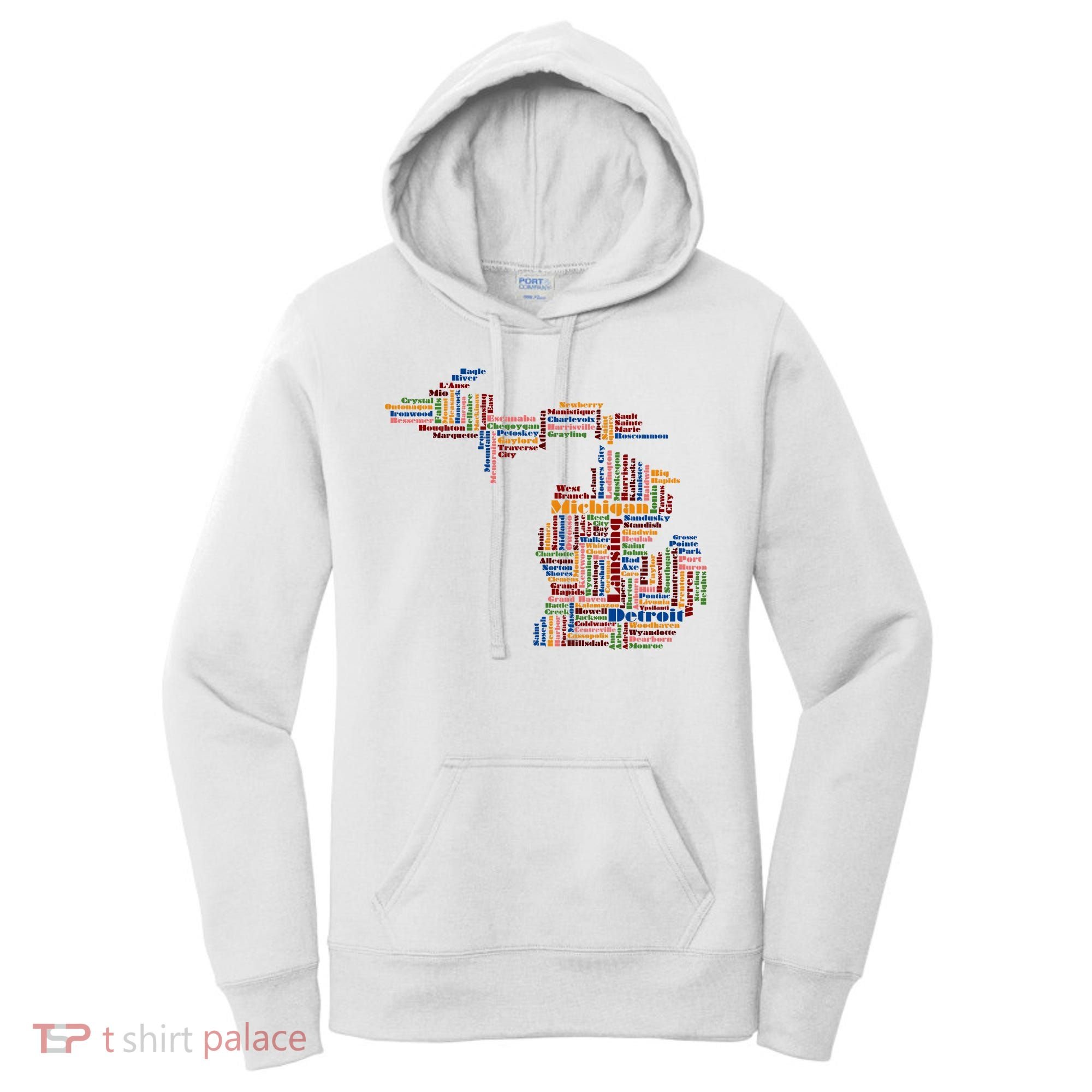 Abstract Word Cloud Map Of Michigan State Women's Hoodie