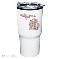 Abstract Word Cloud Map Of Michigan State Tumbler thumb 0