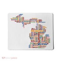 Abstract Word Cloud Map Of Michigan State Mousepad thumb 0