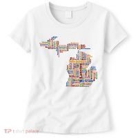 Abstract Word Cloud Map Of Michigan State Women's T-Shirt thumb 0