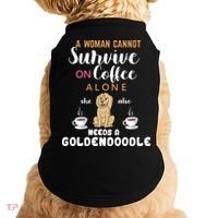 A Woman Cannot Survive On Coffee Alone She Also Needs A Goldendoodle Doggie Tank thumb 0
