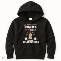 A Woman Cannot Survive On Coffee Alone She Also Needs A Goldendoodle Kids Hoodie thumb 0
