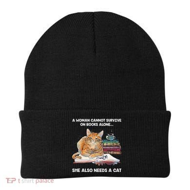 A Woman Cannot Survive On Books Alone She Also Needs A Cat Beanie