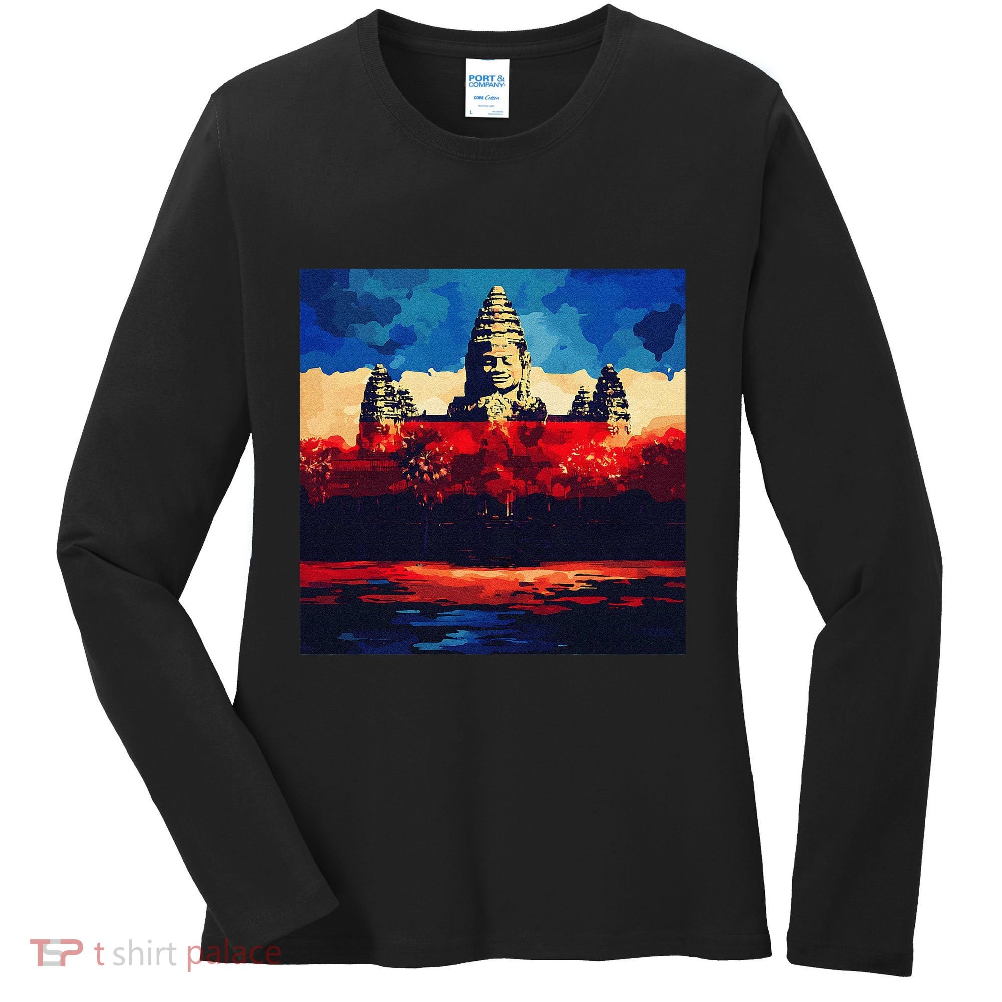Angkor Wat Cambodia Explore Ancient Temples Women's Long Sleeve Shirt