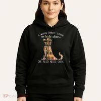 A Woman Cannot Survive On Books Alone She Also Needs Dogs Hoodie thumb 5