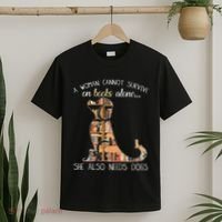 A Woman Cannot Survive On Books Alone She Also Needs Dogs T-Shirt thumb 2