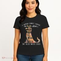 A Woman Cannot Survive On Books Alone She Also Needs Dogs Women's T-Shirt thumb 4