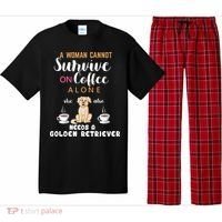 A Woman Cannot Survive On Coffee Alone She Also Needs A Golden Retriever Pajama Set thumb 0
