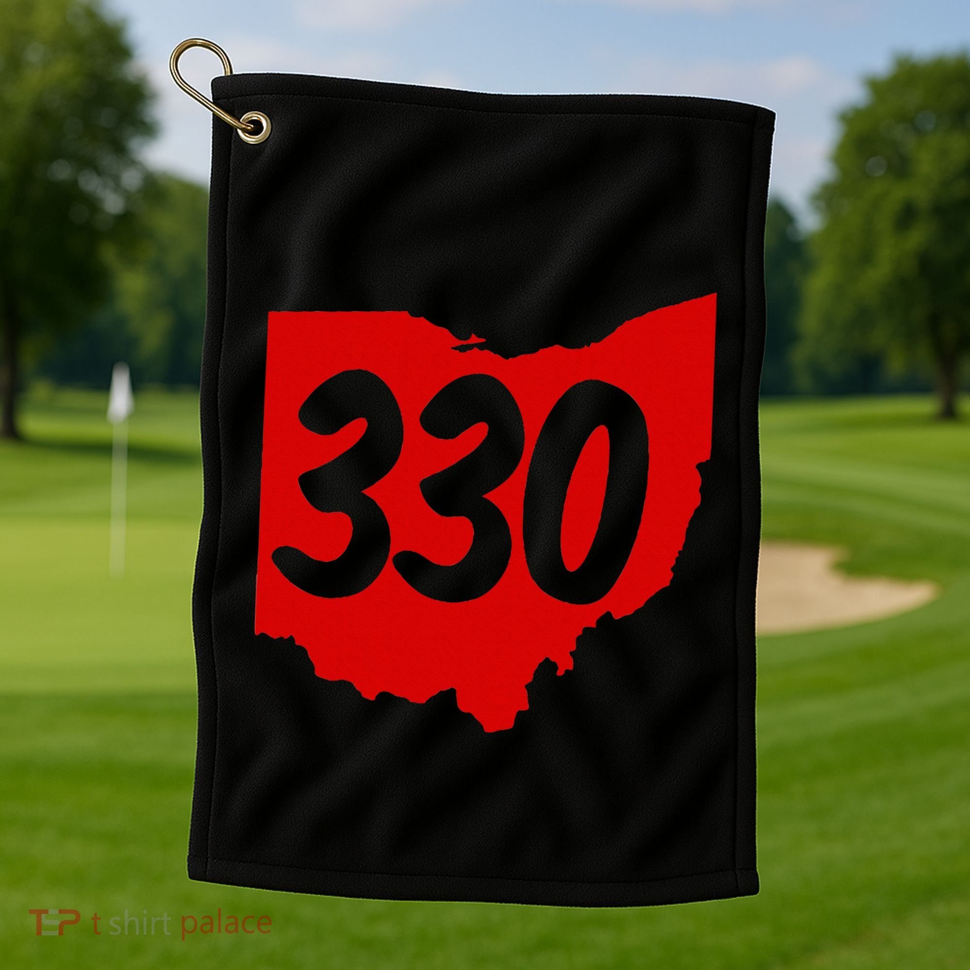 Akron Warren Canton Youngstown Ohio 330 Area Code Golf Towel