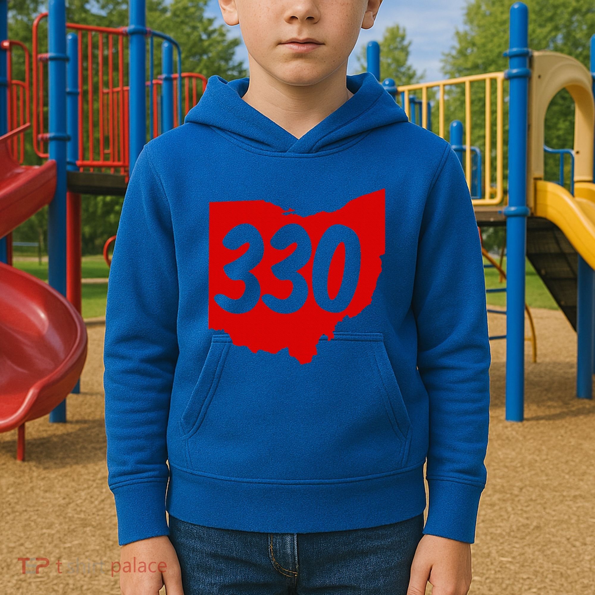 Akron Warren Canton Youngstown Ohio 330 Area Code Kids Hoodie