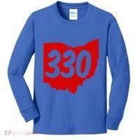 Akron Warren Canton Youngstown Ohio 330 Area Code Kids Long Sleeve Shirt thumb 0