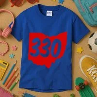 Akron Warren Canton Youngstown Ohio 330 Area Code Kids T-Shirt thumb 3
