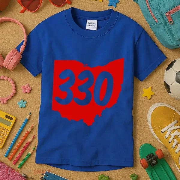 Akron Warren Canton Youngstown Ohio 330 Area Code Kids T-Shirt
