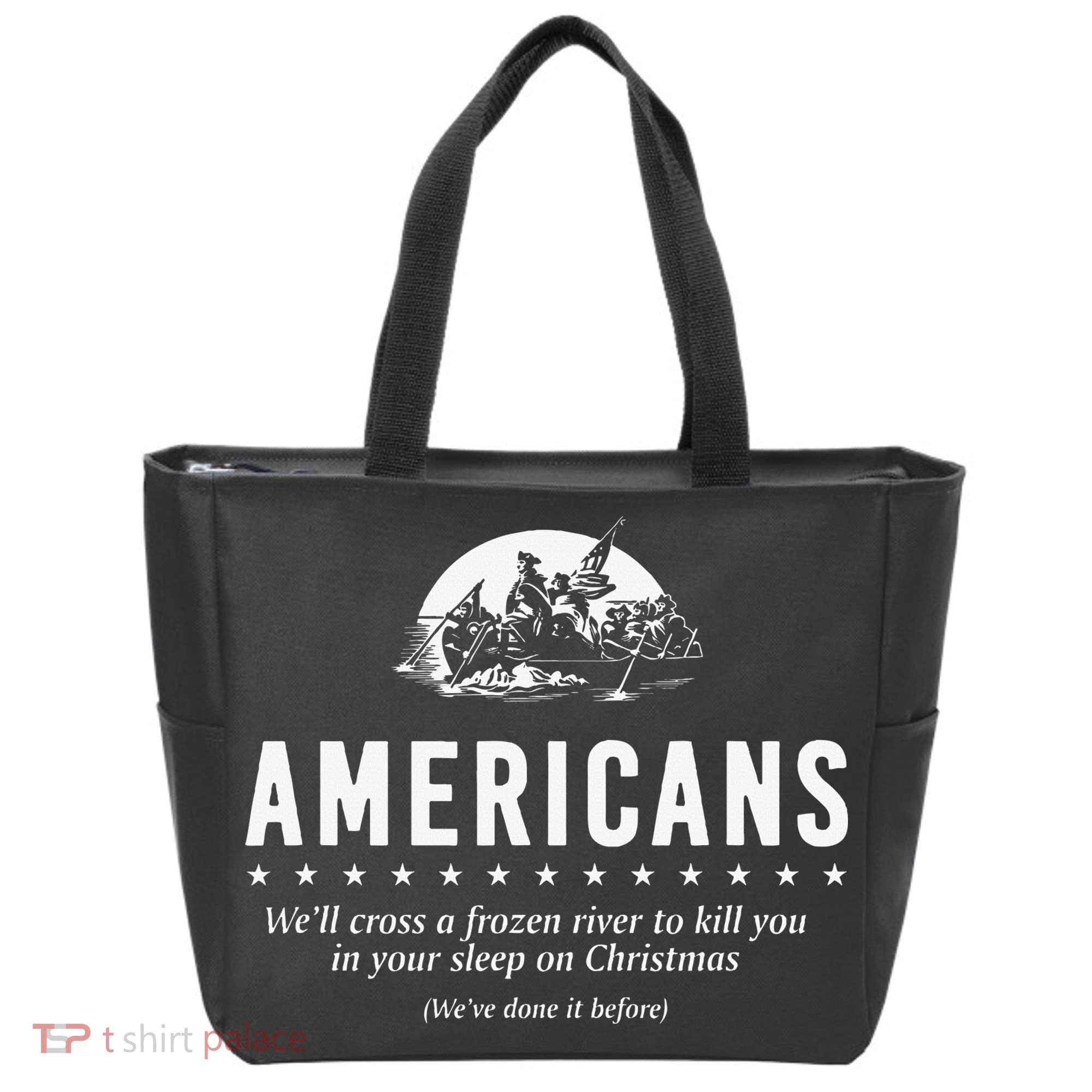 Americans WeLl Cross A Frozen River Tote Bag