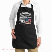 A Woman Cannot Survive On Books Alone She Also Needs Yarn Apron thumb 2