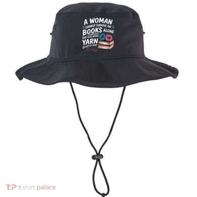 A Woman Cannot Survive On Books Alone She Also Needs Yarn Bucket Hat