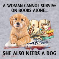 A Woman Cannot Survive On Books Alone She Also Needs A Dog Women's Sweatshirt thumb 2