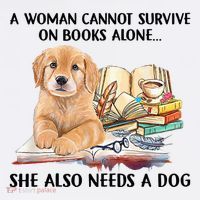 A Woman Cannot Survive On Books Alone She Also Needs A Dog Women's Hoodie thumb 2