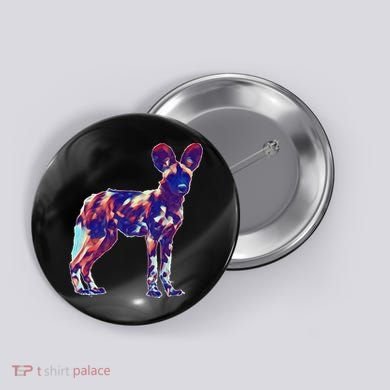 African Wild Dog Button