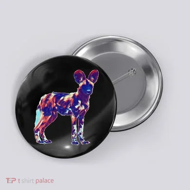 African Wild Dog Button